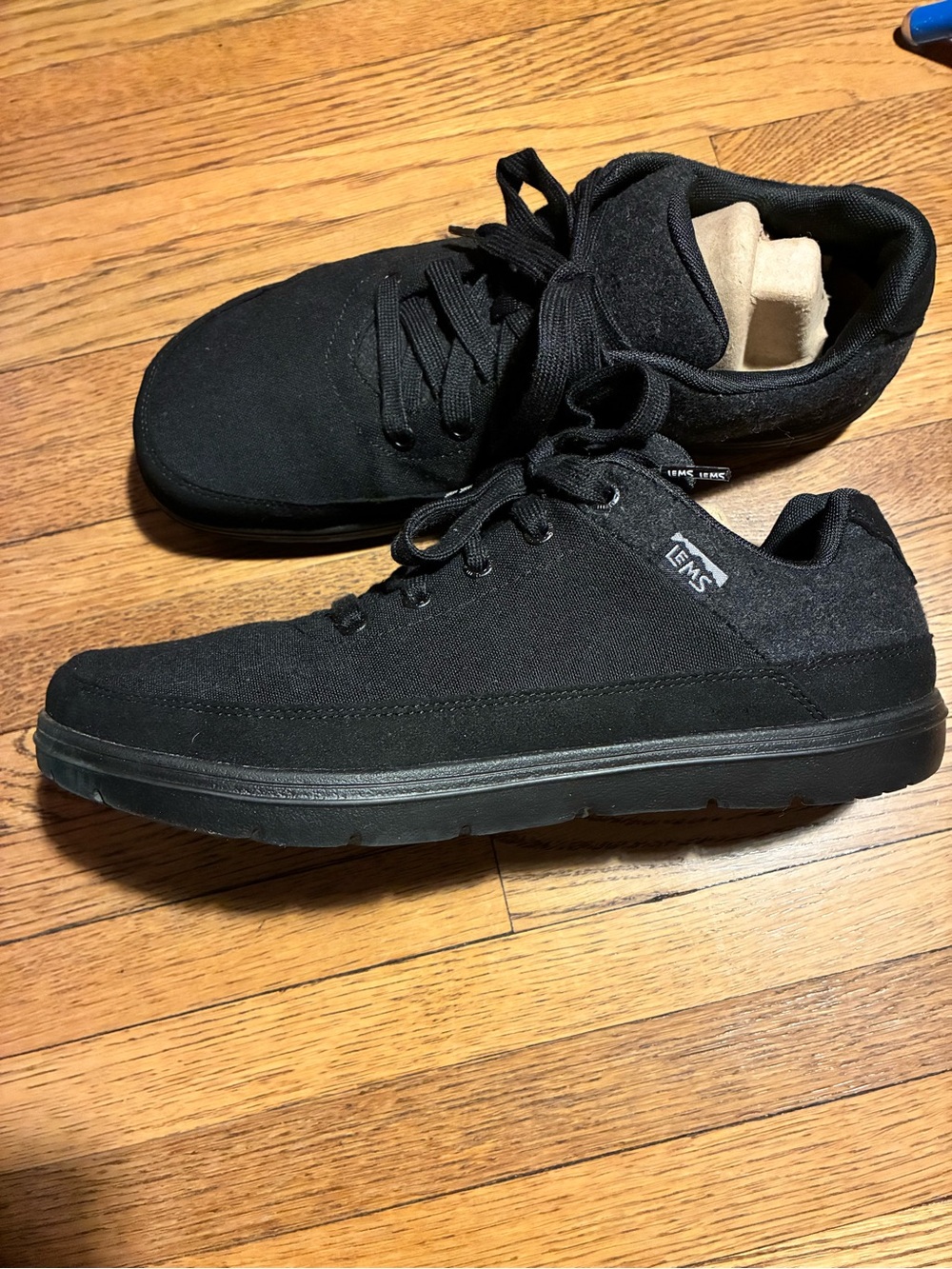LEMS Men's Black Canvas Casual Sneakers
